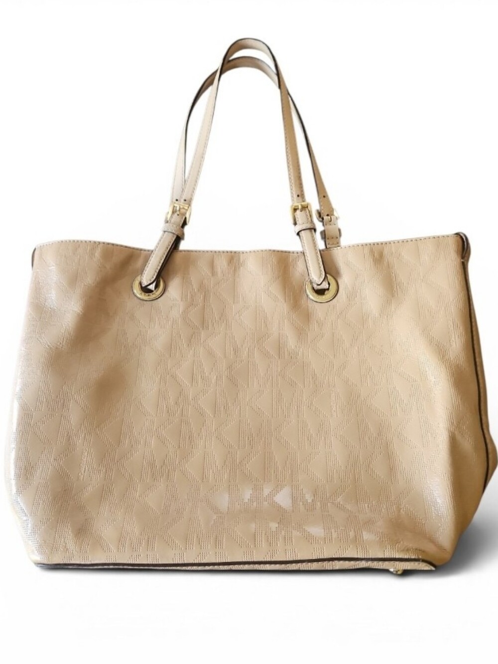 Michael Kors Beige Logo-Embossed Tote Bag